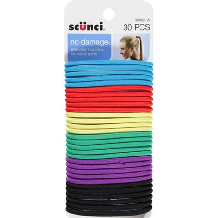 Scunci No Damage Hair Ties, Crayon, 30 count