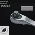 thumbnail image 3 of 96mm Compact 2-in-1 Ratchet Handle with Quick Action Bidirectional Mechanism – Polished Chrome Finish, Multifunctional Socket & Bit Driver for DIY and Professional Use, Portable Mini Wrench Tool, 3 of 5