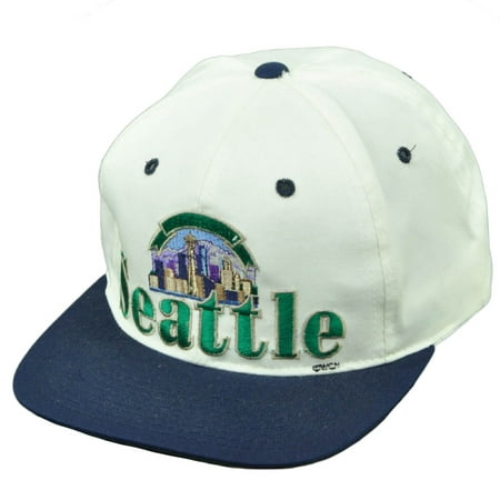 Seattle City Town Washington State White Snapback Hat Cap Flat Bill USA