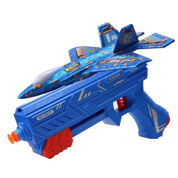 6 Pack Juguetes Planeadores de Avión, Avión Volador con Escopeta y Pegatinas, Juegos de Jardín al Aire Libre para Niños, Juego de Lanzamiento, Cumpleaños de Navidad Regalo, Niños y Niñas de 3 4 5 6 7