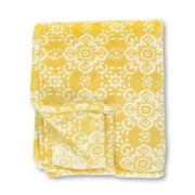 Better Homes & Gardens Recycled Heavyweight Printed Throw 50” x 72” Yellow
