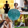 thumbnail image 2 of Steel Tongue Drum Rain Drum for Outside, 6 Notes 3 Inches Lake Blue, 2 of 5