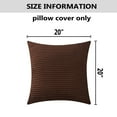 thumbnail image 7 of IMMEKEY Pillow Cover Set of 2 Plush Striped Corduroy Velvet Throw Pillows , 20x20 inch, Brown, 7 of 7