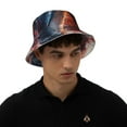 thumbnail image 6 of Daiia Sunset Ocean Watercolor Dolphin Pattern Bucket Hat - Trendy Cotton Sun Hat for Beach, Golf, Fishing - Fun Outdoor Vacation Boonie for Men and Women, 6 of 9