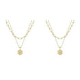 thumbnail image 1 of (Lot de 2) 2025 Collier Hexagone initial 26 Collier Preppy pour Femmes Colliers pour Pendentif Femmes A Z 26 Collier Maman pour Femmes Alphabet initial Or, 1 of 4
