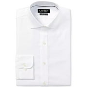 Ralph Lauren Men's Slim Fit Non Iron Stretch Pinpoint Dress Shirt White Size 16.5X32X33
