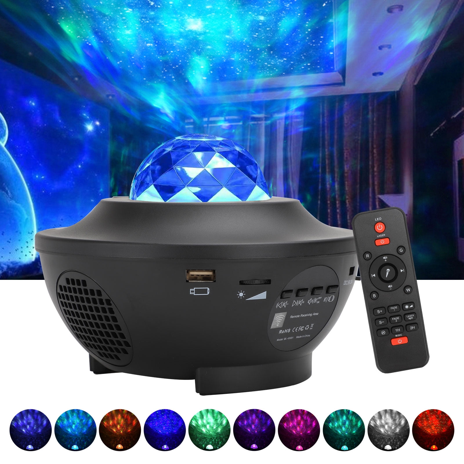 Star Projector Night Light, Ocean Wave Starry Projector with 10