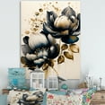 thumbnail image 2 of Designart Black And White Watercolor Roses III Canvas Wall Art, 2 of 5