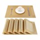 thumbnail image 1 of Juego de 6 manteles individuales lavables con agarre de PVC, resistentes al calor, antideslizantes, para cocina, hogar, restaurante, mesa de comedor, 45 cm x 30 cm, color dorado, 1 of 6