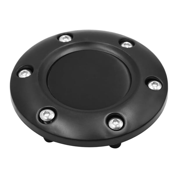 6 Tornillos Volante Botón de Bocina Vehículo Coche 85mm Diámetro Aluminio Negro