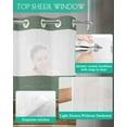 thumbnail image 4 of No Hook Shower Curtain with Snap in Liner, Vintage Sage Green Brown Wood Grain Farm Hotel Shower Curtains for Bathroom, Washable Shower Curtain Liner Set with Mesh Top Window, 72”x78”, 4 of 6