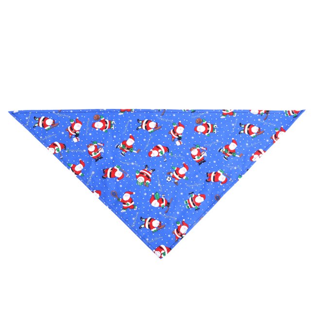 Worallymy Navidad Mascota Saliva Toalla Pequeño Animal Pañuelo Bufanda Babero Fiesta Decoración Accesorio Regalo Santa Azul Worallymy JD735809856