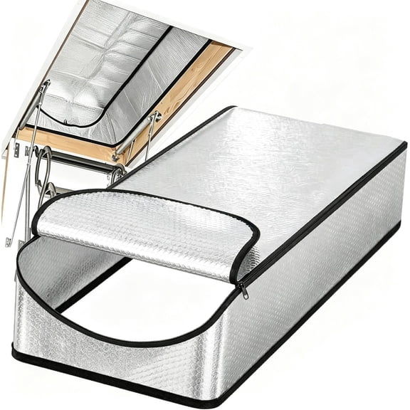 Attic Door Insulation Cover, IRuiYinGo Premium Energy Saving Attic Stairs Insulation Cover Pull Down Stairway with Zipper 54" x 25" x 11"