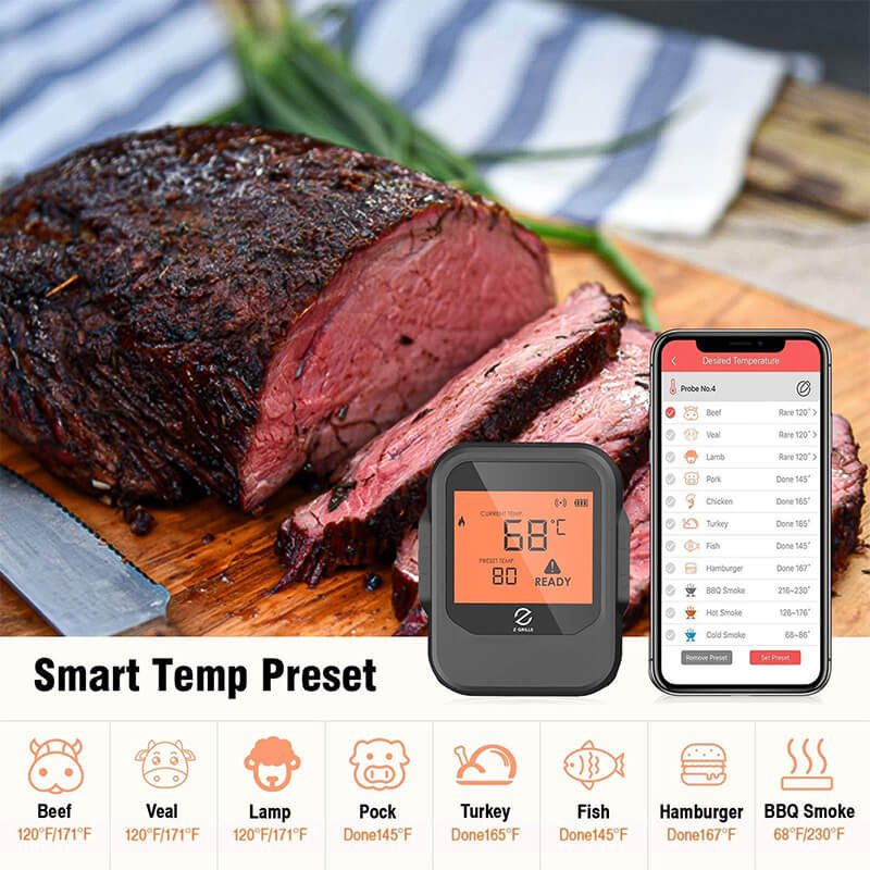 ZGrills Easy BBQ Smart Wireless 6 Channel Thermometer Kit