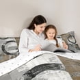 thumbnail image 5 of Feelyou Yellow Grey Abstract Ombre Queen Comforter Set, Square Circle Geometric Bedding Sets, Teen Kid Child Adult Reversible Bedding Comforter Set, Super Cozy Room Decor, 3-Piece, 5 of 8