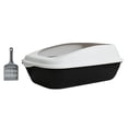 thumbnail image 2 of Bandeja de arena para mascotas con pala, bandeja para perros pequeños y gatos, sartenes grandes fáciles de limpiar, suministros para mascotas, orinal , negro, 2 of 8