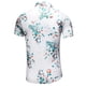 thumbnail image 4 of Camisa hawaiana de manga corta con cuello levantado para la playa para hombre, camisas informales con botones estampadas de verano Pompotops oipoqjl47898, 4 of 8