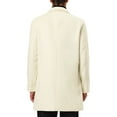 thumbnail image 3 of INSPIRE CHIC Men's Coat Notched Lapel Single Breasted Mid-Weight Long Sleeve Coat XL White, 3 of 7
