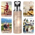 thumbnail image 5 of Water Bottles 34oz Straw Lid Wide Mouth Stainless Steel for School Sport Travel Abstract Rose Beige Geometric, 5 of 9