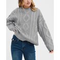 thumbnail image 3 of Casual Women Long Sleeve Sweater 2025 Fall Ribbed Knit Pullover Loose Crewneck Cable Sweater Jumper Tops, 3 of 6