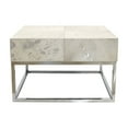 thumbnail image 2 of Pasargad Home Safari Stainless Steel & Cowhide Coffee Table, Silver, 2 of 5