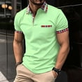 thumbnail image 2 of WTXUE Polos Short Sleeve, Lapel Golf Shirts for Men Spring Summer Casual Buttons Lapel T Shirt Tops Solid | Workwear for Men Green L, 2 of 5