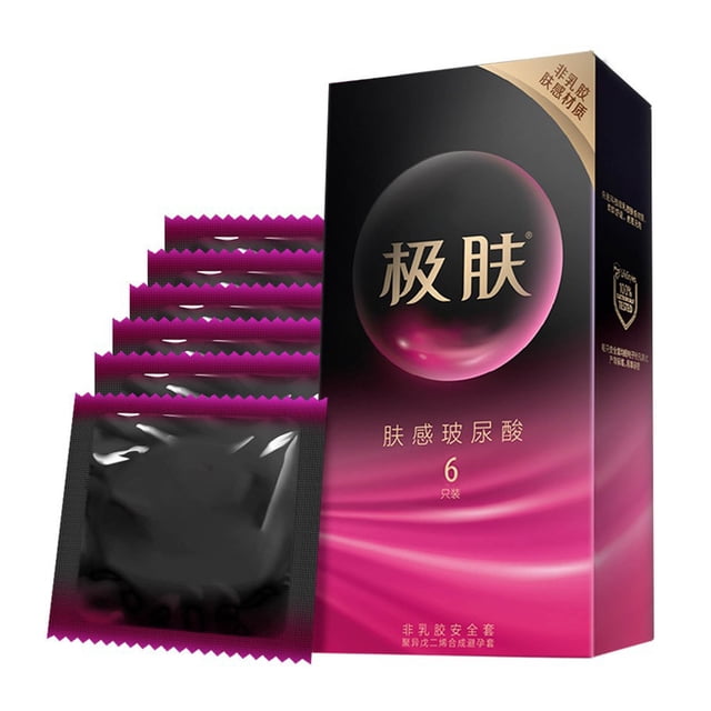 Condones de Látex Nikou Ultrafinos Súper Elásticos con Lubricante Ácido Hialurónico 6 Piezas