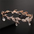 thumbnail image 3 of Rhinestone Bride Wedding Headband Leaf Headpiece Bridal Hair Crown for Women and Girls HB072, 3 of 4