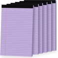 thumbnail image 1 of 6pcs Small Note Pads, Purple Notepads 5x8 College Ruled Notebook, Writing Pads 5 x 8, Legal Pads, Memo Pad Paper Perforate, Ruled Line Notebooks for Work, School, Office, 1 of 7