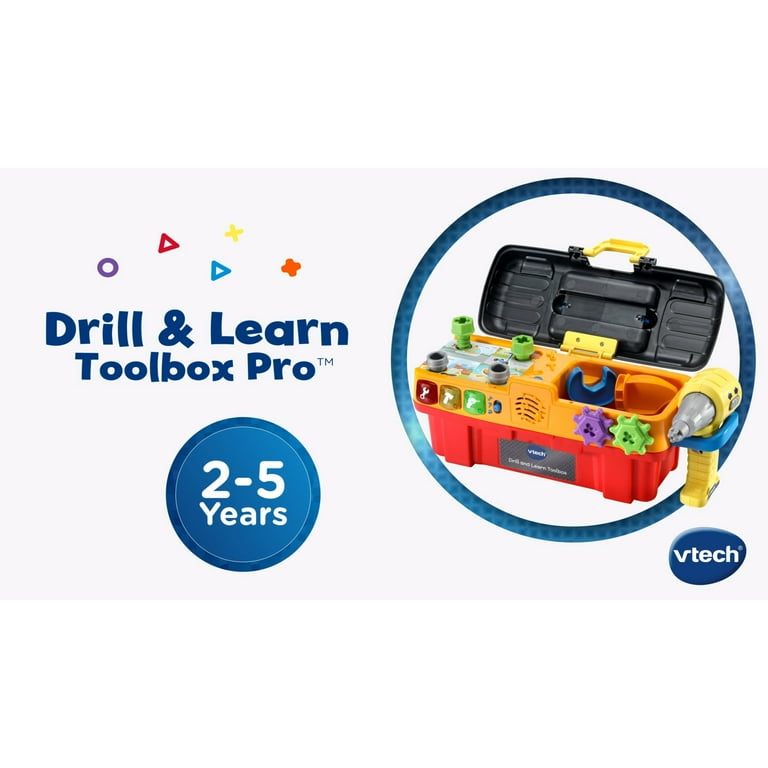 VTech Drill & Learn Toolbox Pro with Accessories, Baby and Toddler