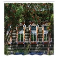 thumbnail image 3 of Ambesonne Rustic Shower Curtain, Ornate Wooden Shutters, 69"Wx84"L, Red Green Brown, 3 of 5
