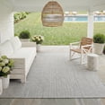 thumbnail image 6 of SAFAVIEH Courtyard Morven Chevron Stripes Indoor/Outdoor Area Rug, 5'3" x 5'3" Square, Grey/Navy, 6 of 16