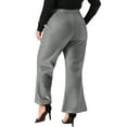 thumbnail image 3 of Agnes Orinda Women's Plus Size Metallic Sparkly Pants High Waist Wide Leg Pants Palazzo Trousers Clubwear 3X Silver, 3 of 6