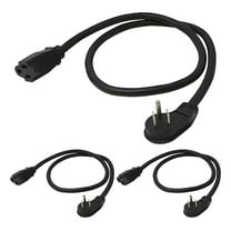 3ft Flat Plug Power Extension Cord, 3-Pack, 14AWG SJTW Short Extension Cord, Low Profile Wall Plug, 15A 125V 1875W, 3 Prong Power Cord, NEMA 5-15P to NEMA 5-15R, Black, UL Listed
