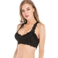 thumbnail image 5 of SAYFUT Women Removable Padded Lace Bras Halter Bralette Underwear Deep V Lingerie Bra Tops Red/Black/White/Nude, 5 of 7