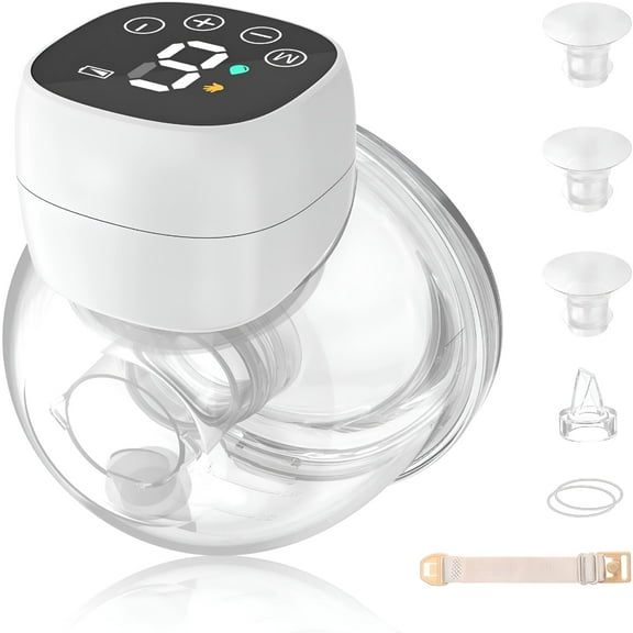 XIRQI Wearable Pump Electric Pump Hands Free Electric Pump With 3 Modes & 9 Levels Low Noise & No Pain Wireless Breastfeeding Pump Included 24Mm, 21Mm, 19Mm, 17Mm Flange