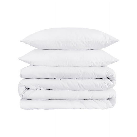 10.25 x 14.63 x 4 in. White King Size Cotton Blend 1200 Thread Count Washable Duvet Cover Set
