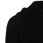 Rick Owens Black Wool Hooded Zip Sweater (Men's)