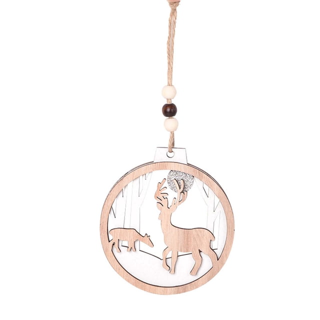 Fiudx Colgante de Árbol de Navidad, Diseño de Madera Tallada a Mano, Decoración Festiva, Decoración para Sala de Estar y Oficina, Perfecto para Árbol de Navidad, Tamaño 11,5 X 9 Cm, Juego de 1 Pieza