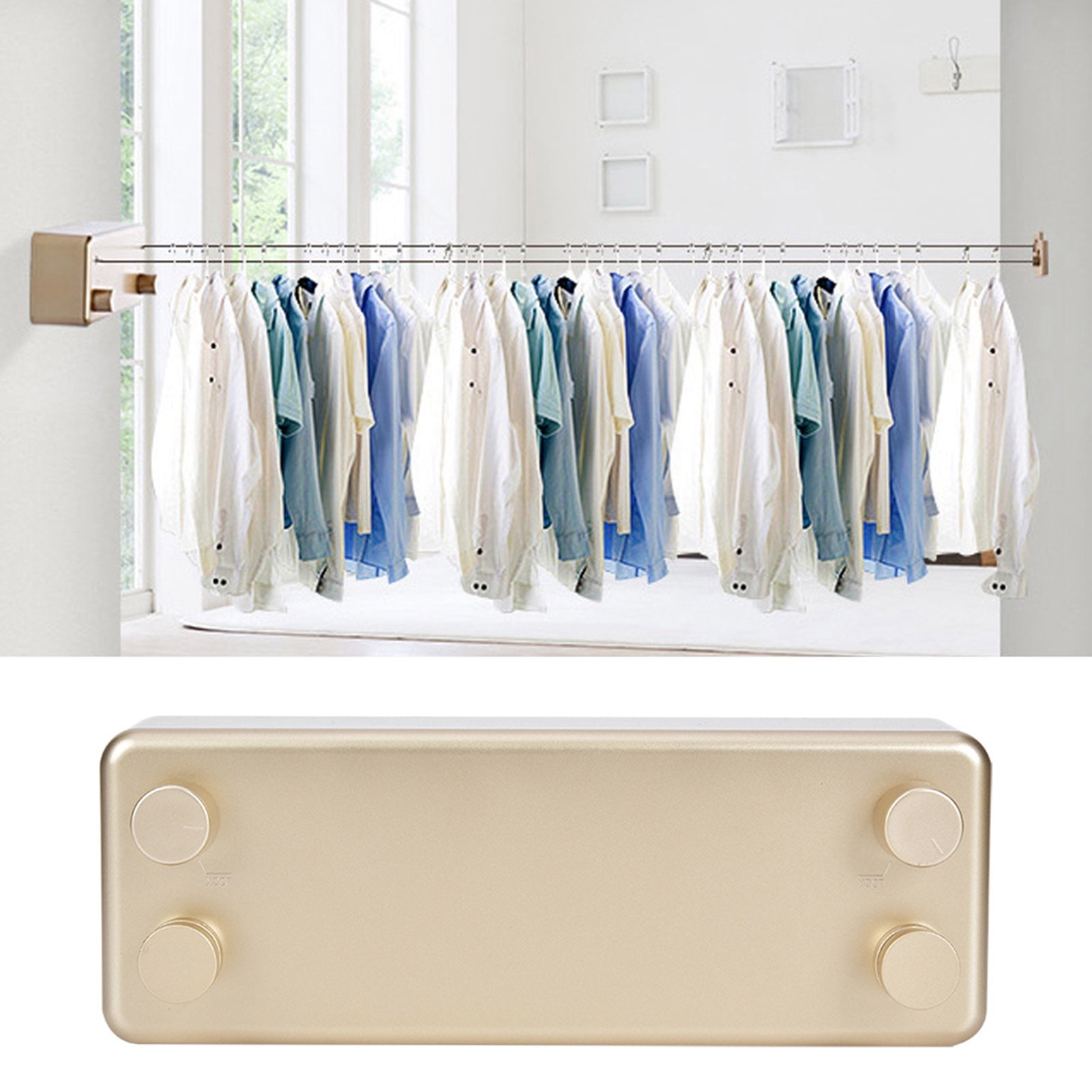 Household Retractable Clothesline Dual Lines Clothesline Clothes Drying Line Space Saving Hotel For Indoor Or Walmart