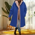 thumbnail image 3 of Scyoekwg Winter Coats for Women Fashion Fleece Lined Jacket Long Sleeve Hooded Warm Coat Solid Color Comfy Fleece Jackets Outerwear (Blue,L), 3 of 6
