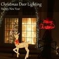 thumbnail image 6 of SDJMa Christmas Reindeer Decor Light, 10.6 in Christmas Reindeer Decorations Outdoor with LED Lights, Pre-Lit Outdoor Indoor Lighted Christmas Decoration Lamp for Xmas Garden Yard, Gold, 6 of 9