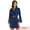 Dark Blue, variant on DARING DIVA Elegant Slit Sleeve Button Down Work Belted Blazer Dress XS Black