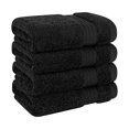 thumbnail image 3 of Cotton Paradise 100% Cotton 4 Piece Washcloths, Soft Absorbent Small Hand Face Towels Wash Rags for Body, Black, 3 of 6