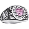 Keepsake Girl's High School Heart Class Ring with CZ Accent Stones