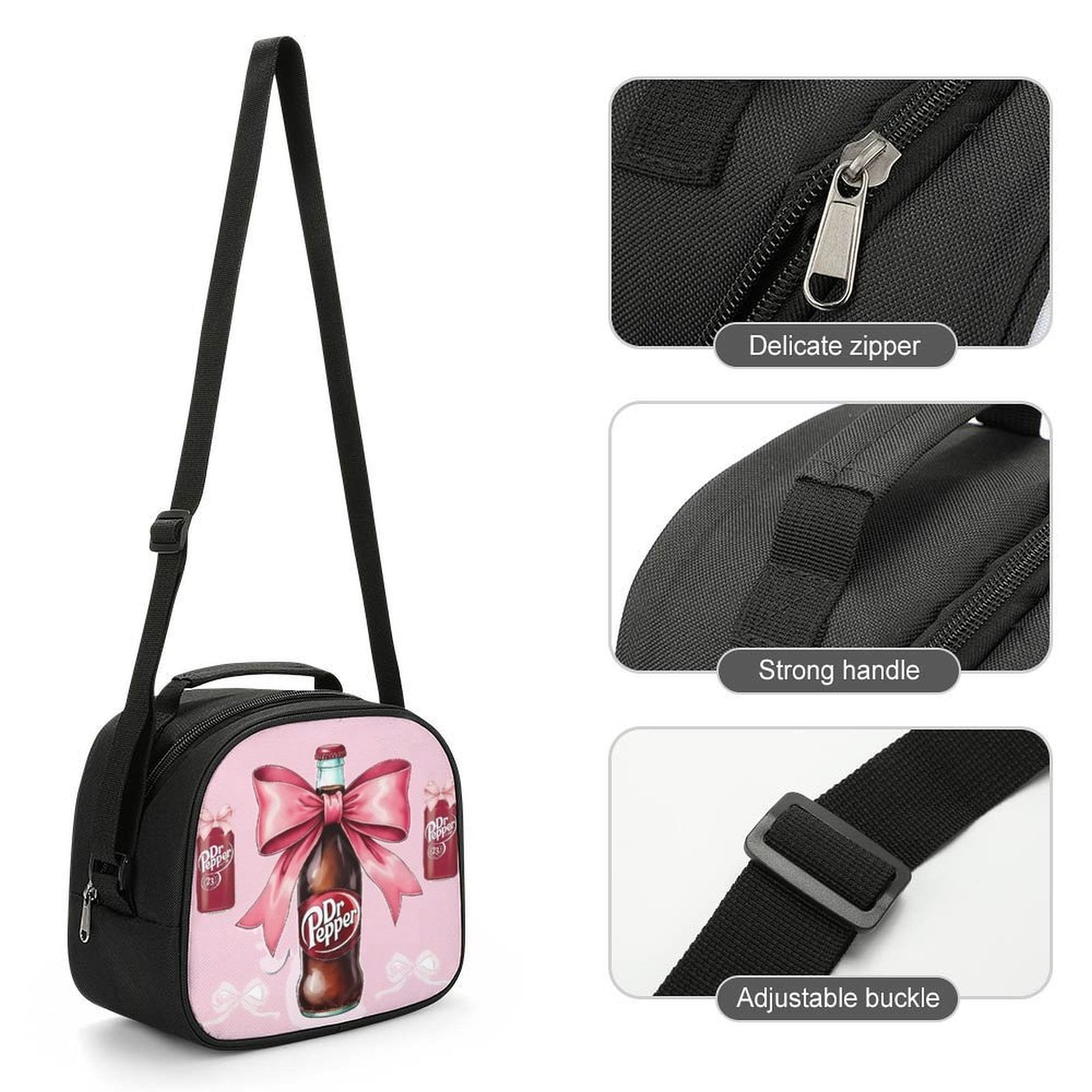 Dr.Pepper Cartoon Lunch Bags Are Suitable For Work Travel And Outdoor Activities One size