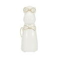 thumbnail image 5 of Figurine Decorative Glam Accent with Glasses and Bow Tie  Stoneware Ceramic Metal  Modern Home Office Decor  Unique Shelf Statue  7" Tall White and Gold, 5 of 11