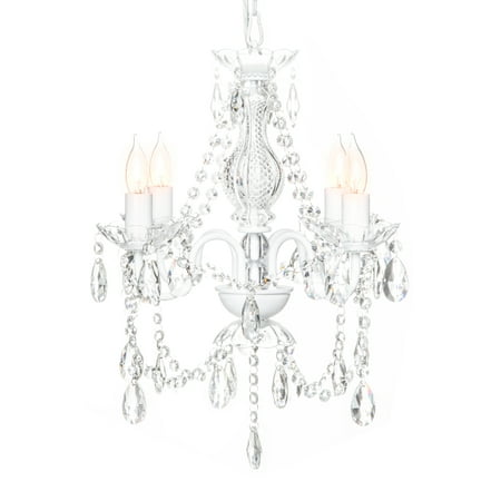 Best Choice Products Elegant Acrylic Crystal Chandelier Ceiling Light Fixture for Dining Room, Foyer, Bedroom - (Best False Ceiling Material)