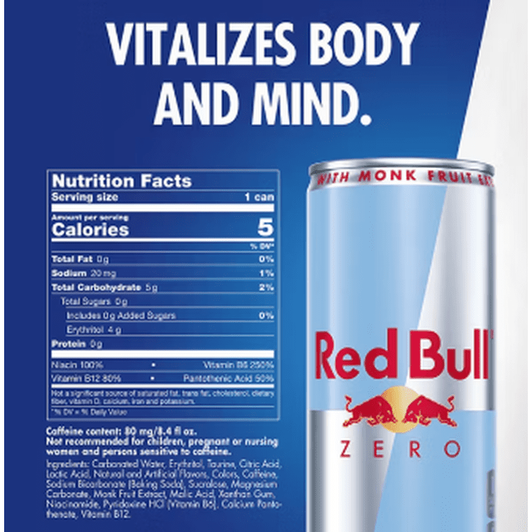 Red Bull Zero Energy Drink, 8.4 Fl Oz - Case of 24 Pack - Walmart.com