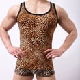 thumbnail image 2 of Men's Summer Slim Fit Classic Leopard Print Tank Top Elastic Sleeveless Workout Shirt Gym Fitness Clothes, 2 of 3